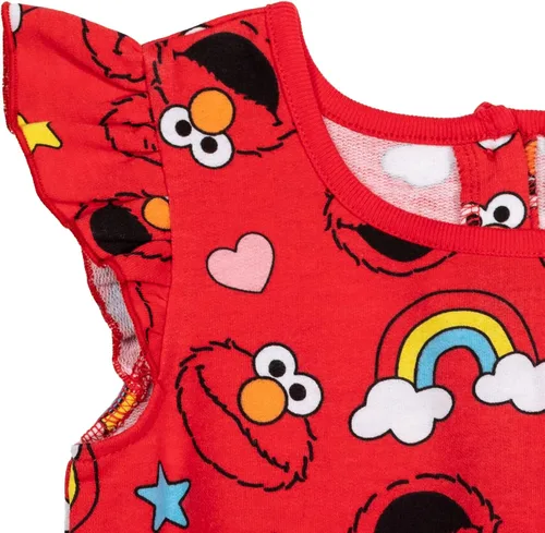 Miniatura 4 de Sesame Street Elmo - Mameluco de rizo francés con volantes para niñas