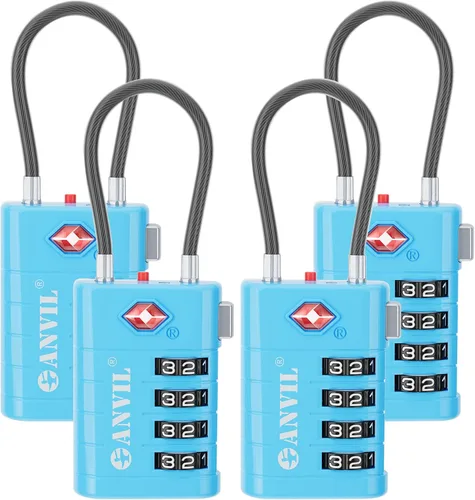 Miniatura 11 de ANVIL Candados de equipaje TSA de 4 esferas con alerta de búsqueda: núcleo TSA008 mejorado para máxima seguridad, ideal para equipaje, maleta