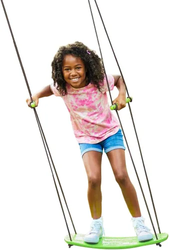 Swurfer Kick Stand Up Surfing Tree Swing Outdoor Swings for Kids Up to 200 Lbs - Hang from Up to 10 Feet High - Includes 24" SwingBoard, UV Verde