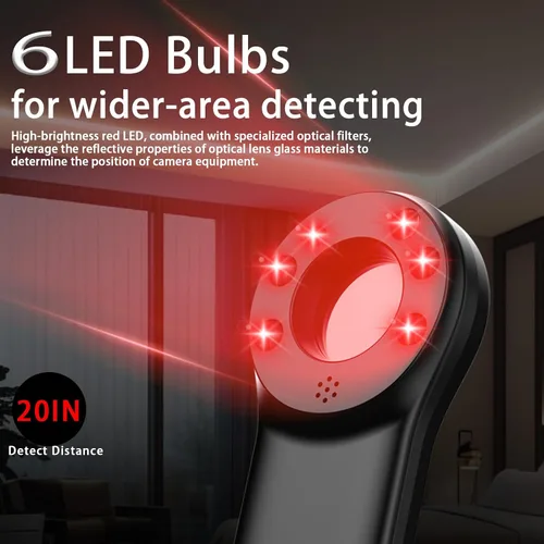 Miniatura 5 de Detector de cámara oculta, protector de privacidad portátil para usuarios solos, viajeros, viajes en coche, alquileres, buscador de cámara antiespía