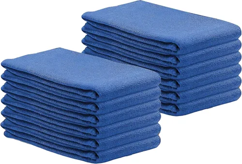 Miniatura 13 de Toallas Blue Huck de alta calidad, paquete de 24, 15 x 27 pulgadas, 100% algodón, a granel para limpieza general, tienda de automóviles y uso Azul