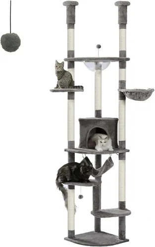 Miniatura 13 de PEQULTI - Árbol para gatos de 53 pulgadas para interiores, condominio grande, postes de rascado de sisal, hamaca y percha, diseño de cactus fresco