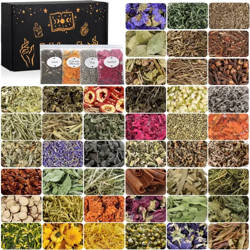 Miniatura 8 de Kit de hierbas de brujería para principiantes de bruja, paquete de 30 hierbas secas diferentes para rituales Wicca, paganos y wiccanos, suministros