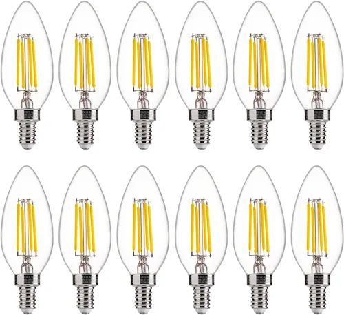 FLSNT, bombillas LED regulables de 5000K luz diurna, 60W equivalentes, B11 base LED E12 para candelabro, bombillas de araña, 550LM, CRI90, paquete