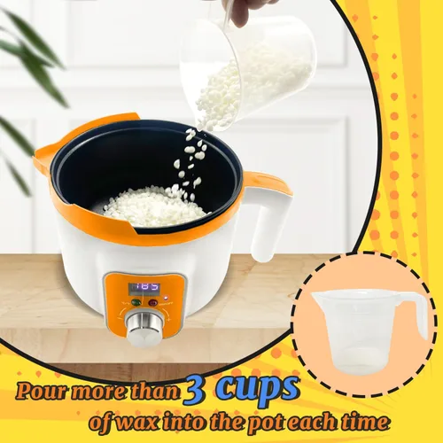 Miniatura 5 de Olla de cera para velas con pantalla LED y control preciso de temperatura, derretidor eléctrico de cera para hacer velas con boquilla para verter
