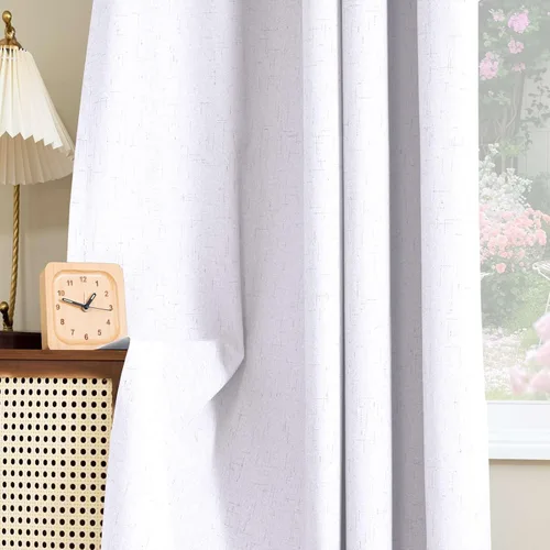 Miniatura 56 de H.VERSAILTEX - Cortina opaca 100 % de lino de 108 pulgadas de largo para dormitorio, con aislamiento térmico, lino texturizado, ahorro de energía