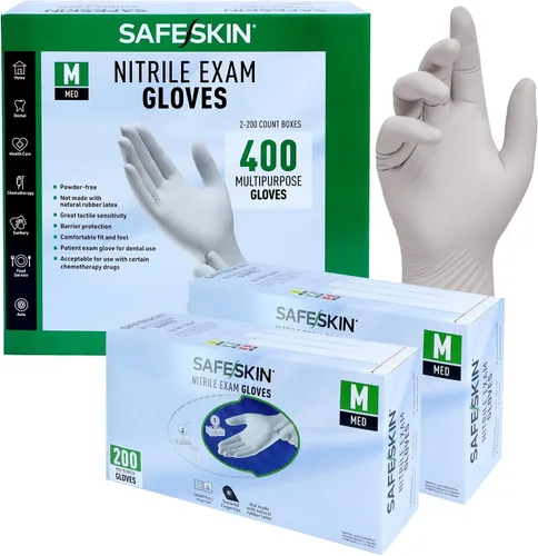 Miniatura 10 de SAFESKIN Nitrile Exam Gloves Disposable - 3.5 Mil, Gray, Powder Free Gloves for Medical, Dental, Cleaning, Cooking