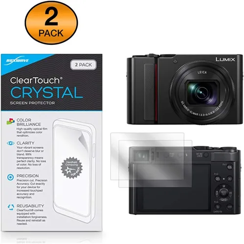 Miniatura 2 de BoxWave Protector de pantalla compatible con Panasonic Lumix DC-ZS200 – ClearTouch Crystal (paquete de 2 unidades), diseño de película HD, protege