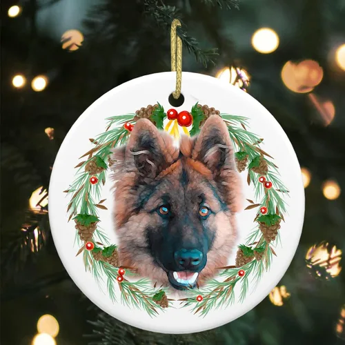 Miniatura 12 de Colgante de perro esquimal americano de 3 pulgadas para decoración de árbol de Navidad, bonito adorno de día festivo para cachorros, regalos