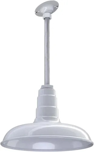 Miniatura 58 de Steel Lighting Co. Malibu - Lámpara colgante Montaje en techo Domo de 14 pulgadas vástago de 12 pulgadas Estilo de granja de acero Rojo