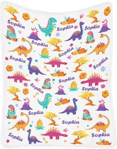 Miniatura 66 de Artsadd Manta de bebé personalizada para niños y niñas con nombre, manta personalizada con nombre de bebé con patrón de unicornio, manta