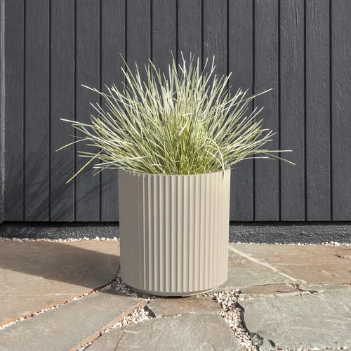 Miniatura 6 de Veradek Demi Series Maceta redonda para porche, patio, jardín trasero Material duradero de plástico-hormigón Decoración moderna para plantas
