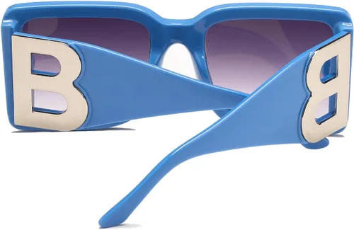 Miniatura 58 de PORADAY Gafas de sol cuadradas grandes de moda para mujeres y hombres, marco grueso negro de lujo, gafas de sol modernas con montura grande
