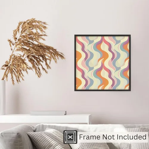 Miniatura 5 de Ethan Taylor Abstract Wall Art Prints Unframed Square Posters 'Retro 70s Hippie Groovy Pattern I' Retro Home Décor for Living Room, Bedroom, Office