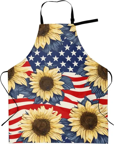 Miniatura 30 de Delantales florales azules para el hogar, 2 bolsillos, 33 x 28 pulgadas, para hombres y mujeres, diseño floral gris, impermeable, para manualidades
