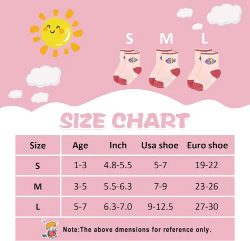 Miniatura 7 de 12 pares de calcetines antideslizantes antideslizantes para niños, calcetines de algodón para niños de 1-33-55-7 años de edad, niños y niñas