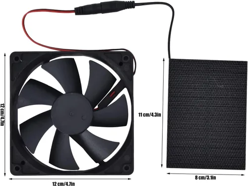 Miniatura 6 de Ventilador solar de 3W 5V para exteriores, ventilador de escape portátil para casa de pollo, invernadero, casas de mascotas