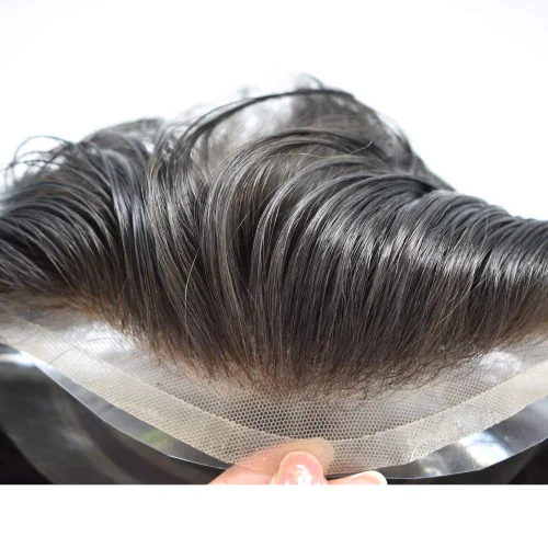 Miniatura 3 de Toupee - Pieza de cabello humano con encaje frontal para hombre, sistema de cabello fino de repuesto mono, 8 x 10 pulgadas, protesis capilar para 3#