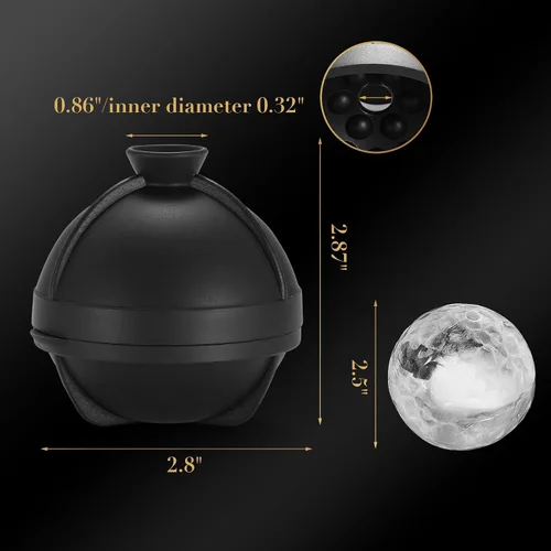 Miniatura 2 de ACOOKEE Juego de 2 Moldes Novedosos para Hacer Hielo con Forma de Pelota de Golf, Divertidos Regalos de Golf para Hombres Golfistas, Moldes Redondos