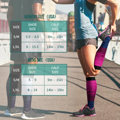 Miniatura 12 de Paquete de 3 pares de calcetines de compresión médica para mejorar la circulación de mujeres y hombres, para correr, hacer deporte y amamantar