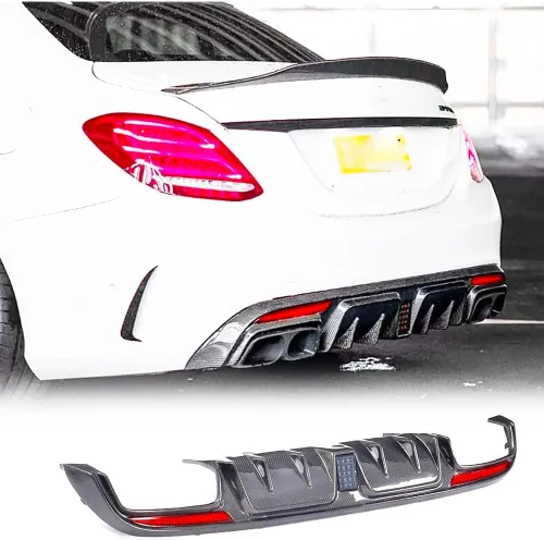 W205 Difusor trasero de fibra de carbono para Mercedes Benz Clase C W205 C300 Sport 2015-2018 C43 C63 AMG Sedan Pre-Facelift parachoques inferior