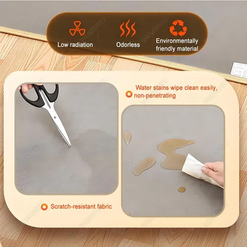 Miniatura 3 de Heated Carpet,Electric Floor Heating,Indoor Circulating Heat,Adjustable Temperature,Durables PVC,Creates a Warm Space for Family (100×100cm)