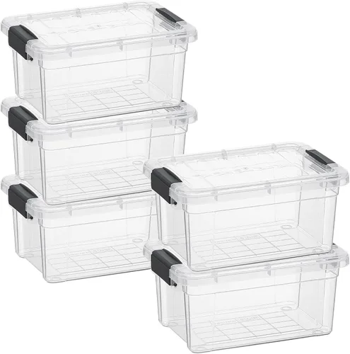 Miniatura 44 de Superio Cajas de almacenamiento transparentes con tapas, contenedores de plástico de 2.5 cuartos de galón para organizar, cajas apilables, sin BPA