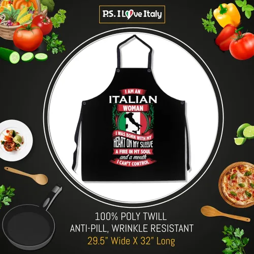 Miniatura 2 de P.S. I Love Italy Delantal italiano para mujer – Delantal italiano con diseño fresco y lindo para hombres y mujeres