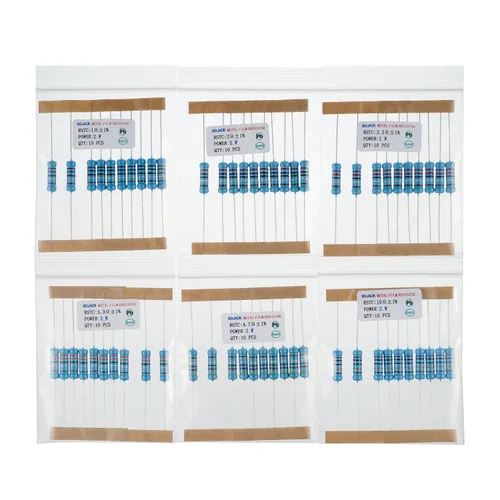 Miniatura 3 de BOJACK Kit de resistencia de 300 piezas de 30 valores de 1 ohmio - 1M Ohm con 1% de resistencia de película metálica de 2 W surtido
