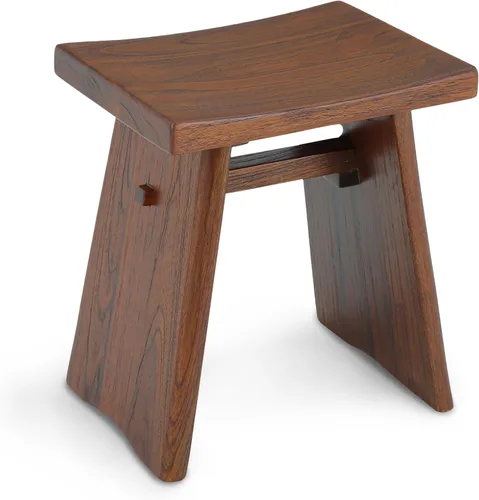 Miniatura 7 de StrongTek Taburete de ducha de teca, banco de baño de madera de teca maciza preaceitada de 18 pulgadas para baño, spa y hogar, asiento ergonómico