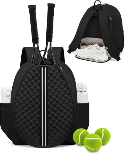 Mochila de tenis Sucipi, mochila de tenis acolchada con bandolera cruzada, bolsas para raquetas de tenis resistentes al agua para mujeres y hombres,