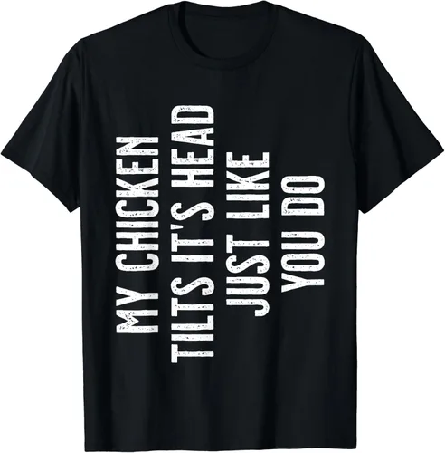 Miniatura 2 de Camiseta de pollo - My Chicken Tilts it's head, Negro, S