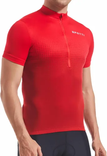 Miniatura 10 de Spotti Playera de manga corta para ciclismo de hombre con 3 bolsillos traseros, transpirable, secado rápido