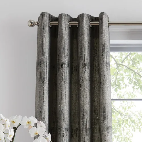 Miniatura 2 de DKNY Basalto Jacquard - Cortinas de oscurecimiento de habitación para sala de estar, par de paneles con ojales, 63 pulgadas, negro/plateado