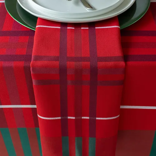 Miniatura 2 de Benson Mills Mantel de tela tejida teñida con hilo pesado, para entretenimiento navideño, invierno y Navidad