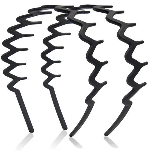 Diademas en zig zag para mujeres y hombres, diadema ondulada de plástico antideslizante con peine de dientes, diademas clásicas de los años 90,