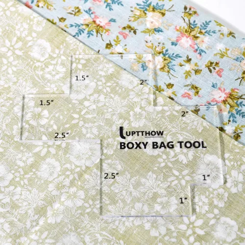 Miniatura 3 de UPTTHOW Juego de 3 plantillas para hacer bolsas cuadradas para principiantes, juego de herramientas de costura de acrílico transparente con bolsa