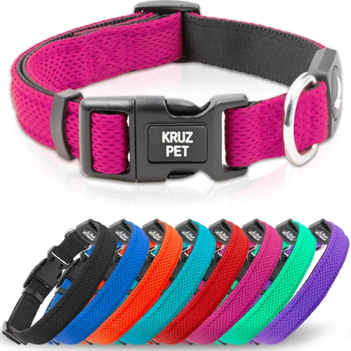 Miniatura 12 de Kruz Collar de perro para perros pequeños (ancho - 5/8 pulgadas, cuello - 8-12 pulgadas) banda ajustable para el cuello para mascotas con acolchado
