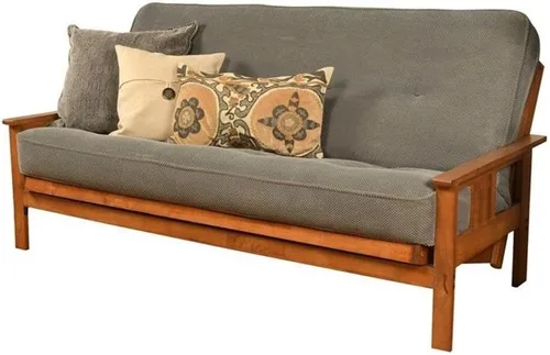 Miniatura 12 de Kodiak Furniture Colchón de futón de resorte de 8 pulgadas, tamaño matrimonial, colchón para sofá cama, lino aguamarina, marco no incluido