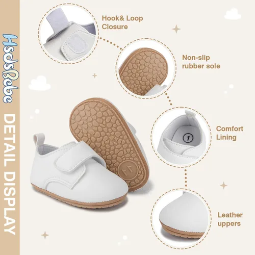 Miniatura 5 de HsdsBebe - Zapatos Oxford para bebés, niños y niñas, de cuero sintético con suela suave de goma, tenis antideslizantes, botas de tobillo para niños