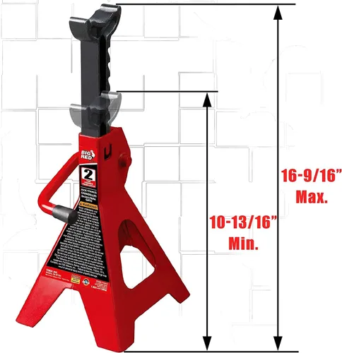 Miniatura 2 de BIG RED AT42002R Torin - Gatos de acero para auto, 2 toneladas (4,000 libras) de capacidad, rojo, 1 par