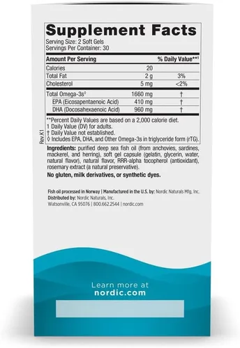 Miniatura 2 de Nordic Naturals DHA Xtra, Fresa - 60 geles blandos - 1660 mg Omega-3 - Fórmula DHA de alta intensidad para el cerebro y el sistema nervioso - Sin