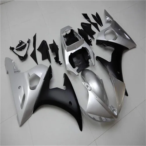 Miniatura 2 de Carenado de inyección negro plateado apto para Yamaha YZF 2003-2005 R6 y 2006-2009 R6S nuevo kit pintado ABS plástico motocicleta carrocería mercado