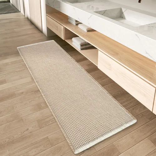 Miniatura 53 de AMOAMI Tapete de baño mejorado con diseño de gofre, súper absorbente, antideslizante, para suelo de baño, lavable a máquina, con borlas, tapetes
