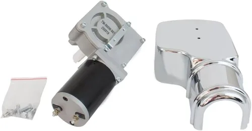 Mytee Products Motor de lona de 900 W 60:1 para sistemas de lona de camión volquete con cubierta cromada de 12 V CC / 50 amperios / 60 RPM