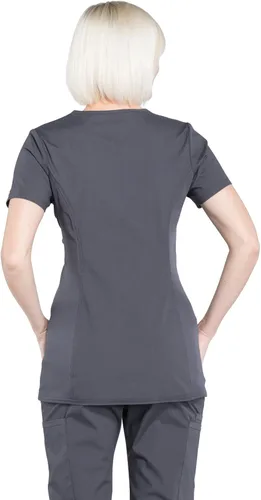 Miniatura 2 de Cherokee Women's Maternity Scrub Top with 3 Pockets Mock Wrap WW685
