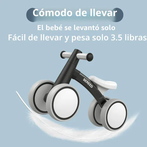 Miniatura 4 de SEREED - Bicicleta de equilibrio para bebés de 1 año, niños y niñas de 12 a 24 meses, primera bicicleta para niños de 4 ruedas, regalos de primer