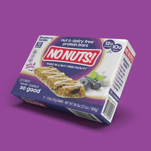 Miniatura 4 de ¡No Nuts! Barras de proteínas veganas 100% sin nueces, sin lácteos, arándanos y vainilla, orgánicas, kosher, sin huevos, sin OGM y sin lácteos