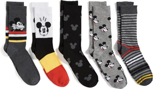 Miniatura 3 de Disney mens Mickey Mouse 5 Pack Crew Socks