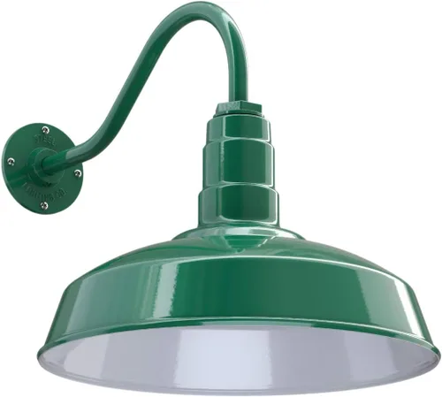 Miniatura 38 de Steel Lighting Co. Gardena - Luz de granero Montaje en pared al aire libre Cúpula de 16 pulgadas Cuello de cisne de 16 pulgadas Luz